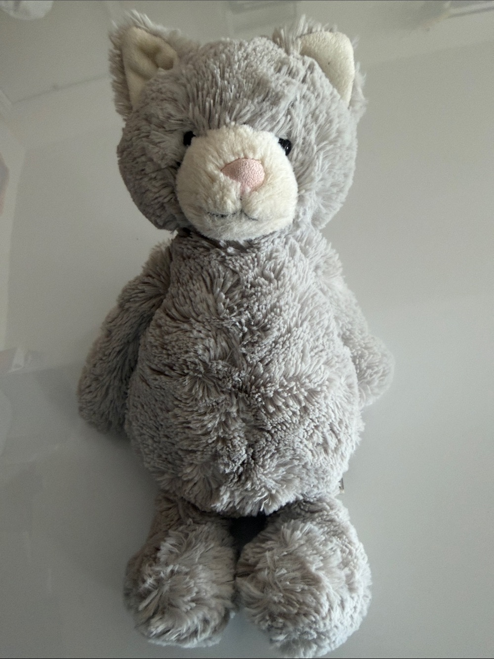Jellycat Soft Gray Kitten Plush with Cream Tag Accent